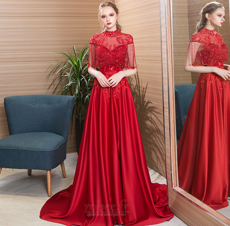 Robe de soirée Traîne Courte Elégant Petites Tailles Fête Gland 5 Robe de soirée Traîne Courte Elégant Petites Tailles Fête Gland 5