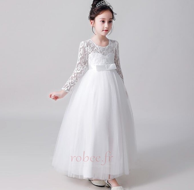 Robe de fille de fleur Couvert de Dentelle Médium A-ligne Glissière 4 Robe de fille de fleur Couvert de Dentelle Médium A-ligne Glissière 4
