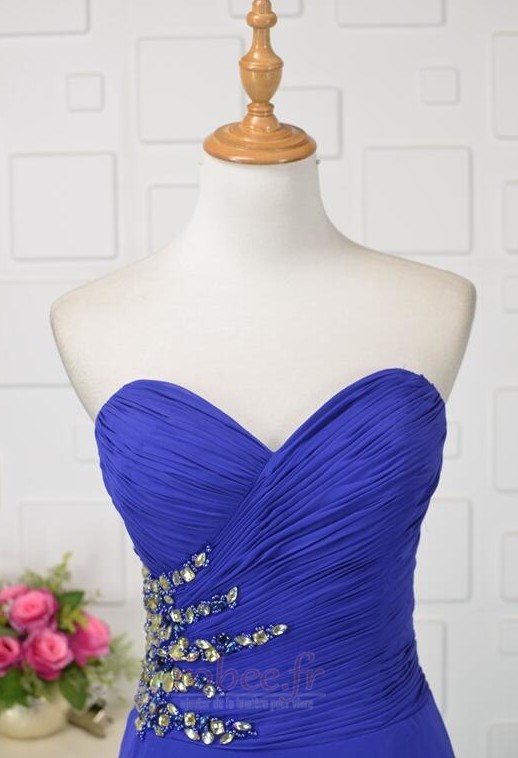 Robe de soirée Longueur de genou Sans Manches Fourreau pli col coeur 4 Robe de soirée Longueur de genou Sans Manches Fourreau pli col coeur 4