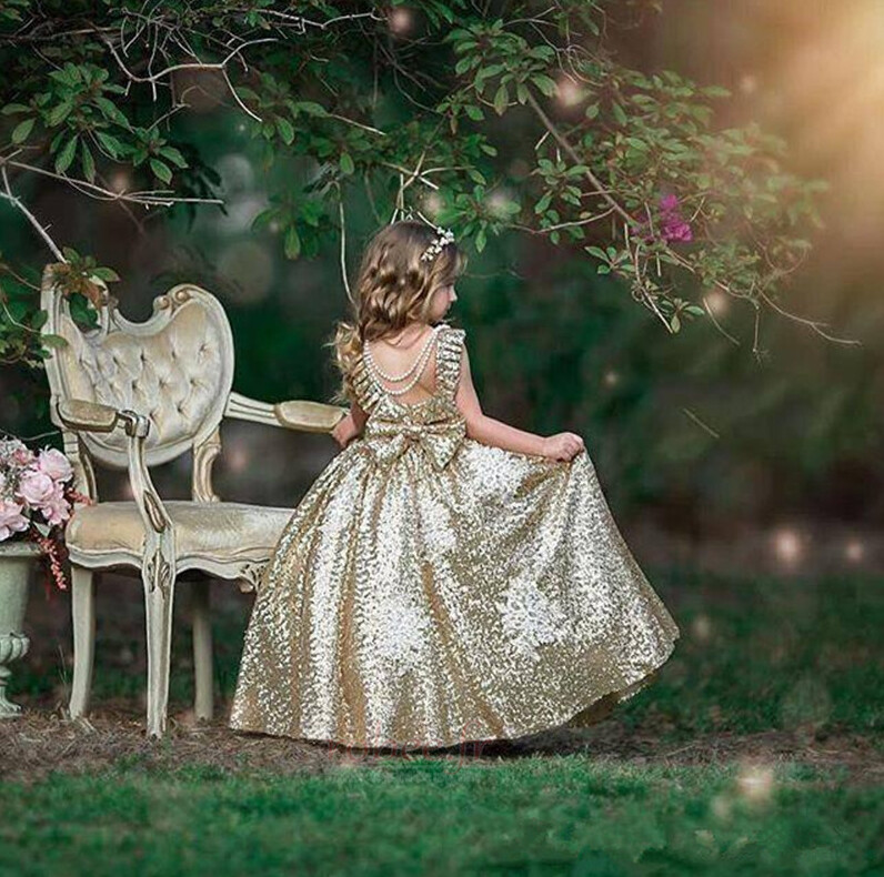 Robe de fille de fleur Formelle Dos nu A-ligne Automne Petit collier circulaire 3 Robe de fille de fleur Formelle Dos nu A-ligne Automne Petit collier circulaire 3