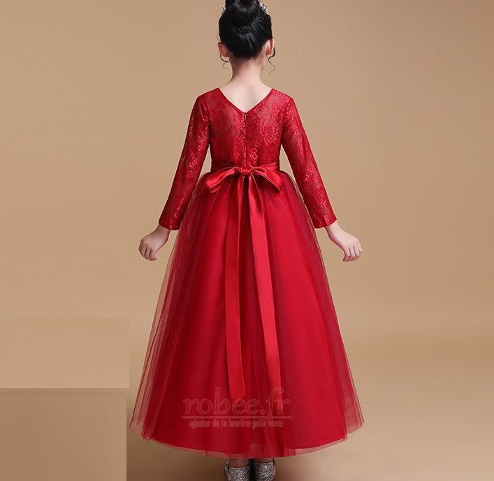 Robe de fille de fleur Orné de Nœud à Boucle Été Manquant Dentelle 2 Robe de fille de fleur Orné de Nœud à Boucle Été Manquant Dentelle 2