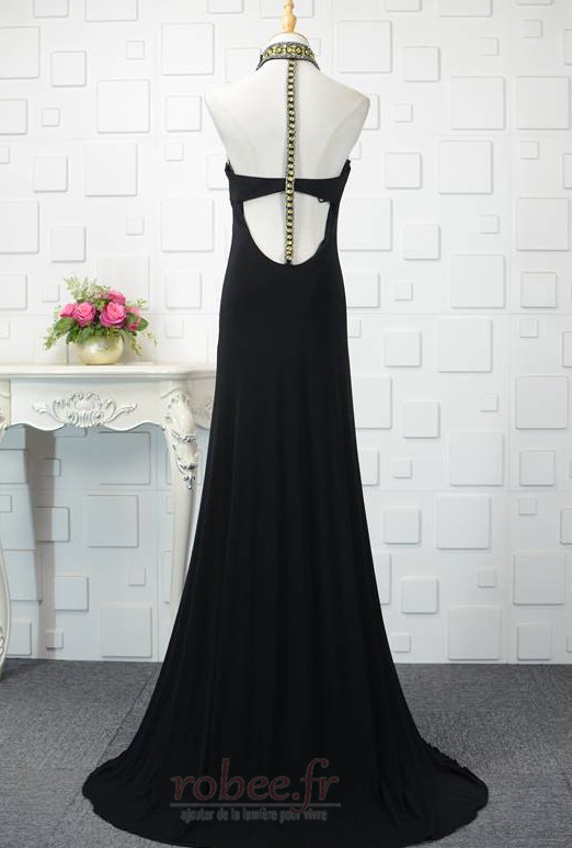 Robe de bal Longue Sans Manches Chic Col haut Corsage Avec Bijoux 3 Robe de bal Longue Sans Manches Chic Col haut Corsage Avec Bijoux 3