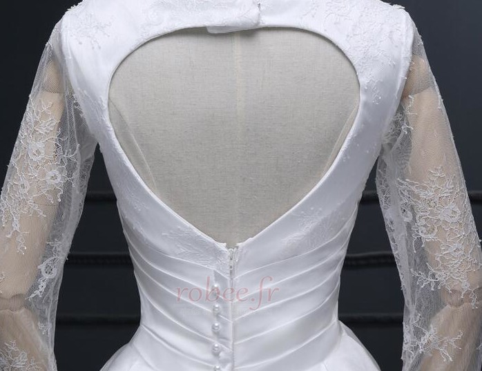 Robe de mariée Simple Traîne Longue Ruché Laçage Rectangulaire 5