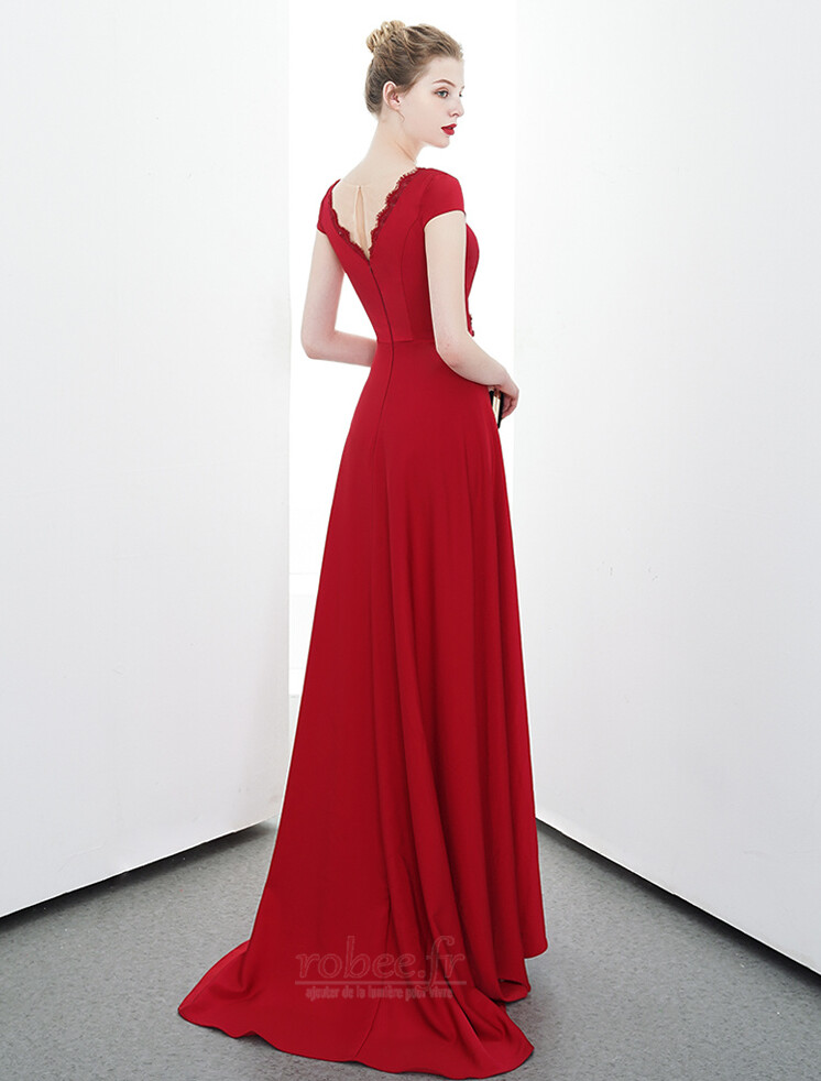 Robe de soirée Simple Manche de T-shirt Fermeture à glissière 2 Robe de soirée Simple Manche de T-shirt Fermeture à glissière 2