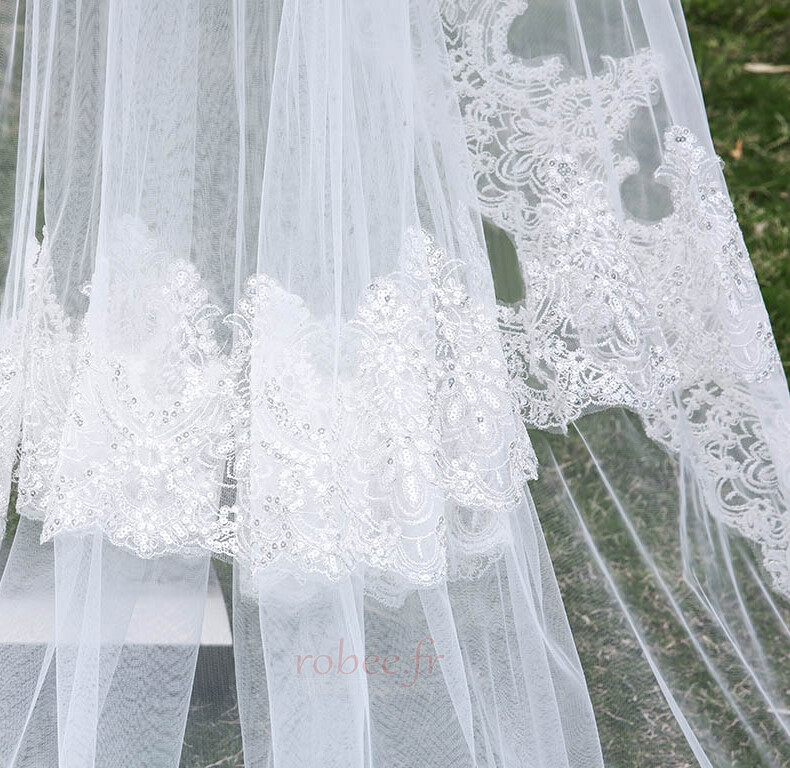 Nouveau voile à trois couches de dentelle en gros accessoires de mariage voile de queue de mariée 3