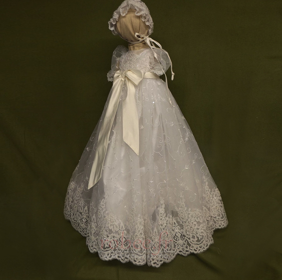 Robe de fille de fleur Princesse Dentelle Cérémonie Ceinture en Étoffe 1 Robe de fille de fleur Princesse Dentelle Cérémonie Ceinture en Étoffe 1